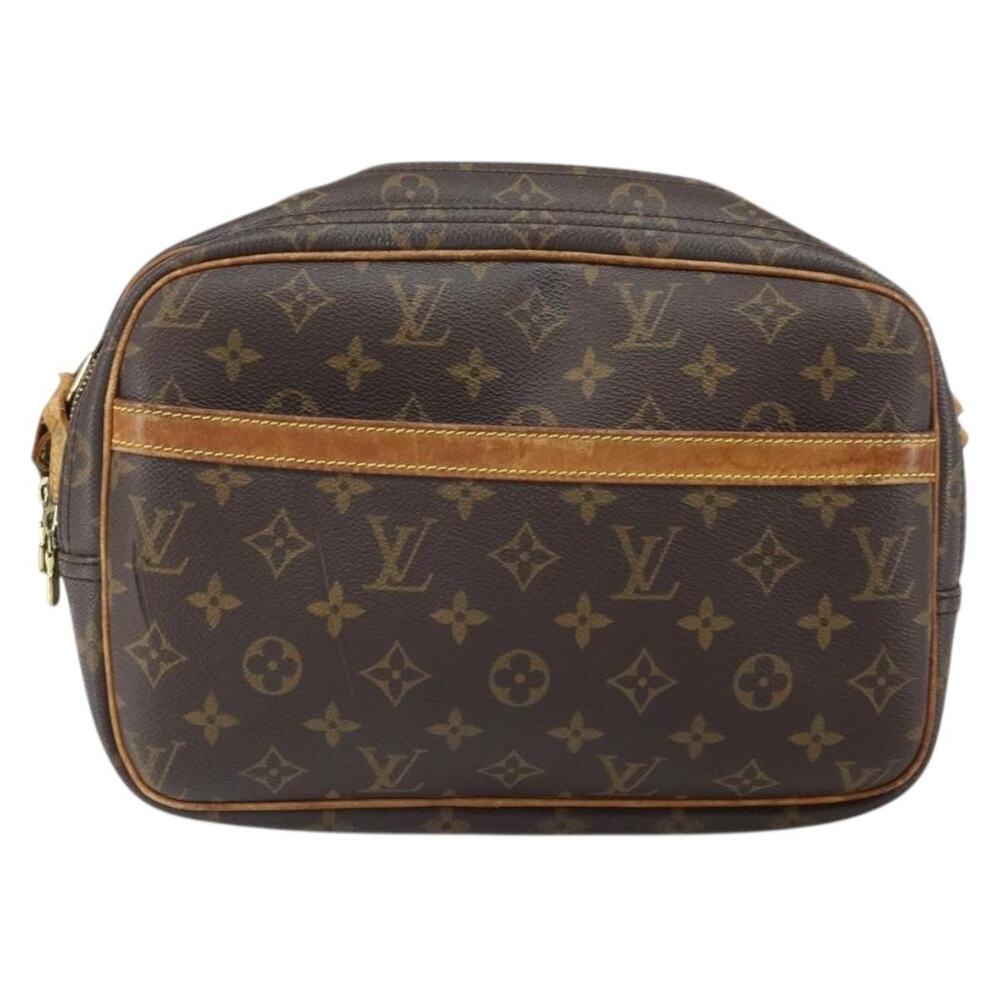 Louis Vuitton Monogram Reporter PM Shoulder Bag Brown